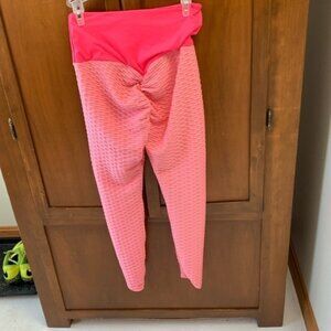 SHEIN high waist barbie pink leggings butt ruch small inner drawstring